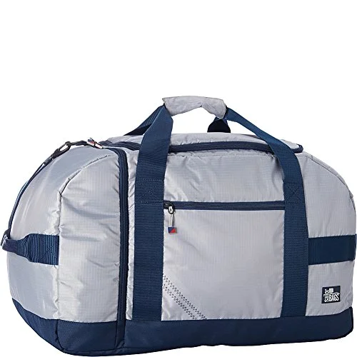 Duffel Bag stadium bag-Sailorbags Silver Spinnaker Cruiser Duffel (Silver With Blue Trim)