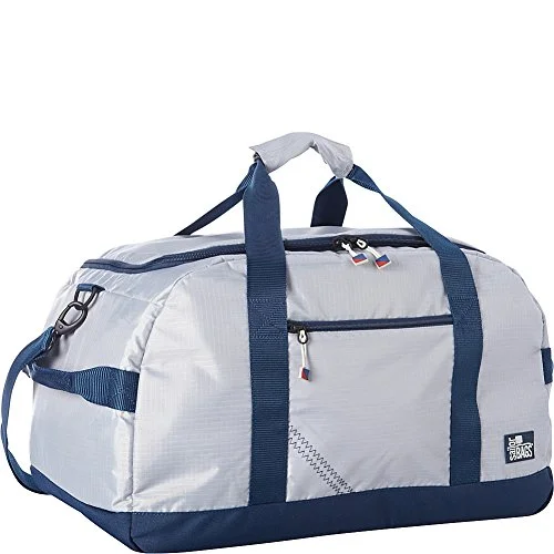 Duffel Bag tailgate party-Sailorbags Silver Spinnaker Racer Duffel (Silver With Blue Trim)