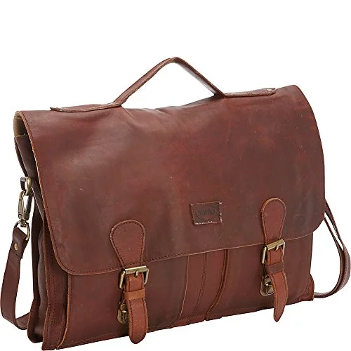 Messenger bag compact leather-Sharo Leather Bags Soft Leather Laptop Messenger Bag And Brief Xl (Brown)