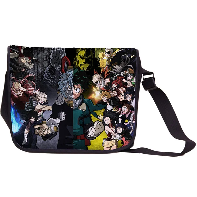 Messenger bag for school books-Siawasey Anime My Hero Academia Cosplay Midoriya Izuku Messenger Bag Crossbody Handbag Satchel Backpack Shoulder Bag