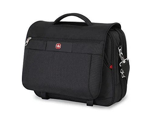 Messenger bag with hidden zippers-Swiss Gear Sa8733 Black Tsa Friendly Scansmart Laptop Messenger Bag - Fits Most 15 Inch Laptops Amd