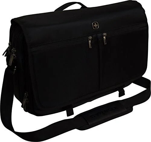 Messenger bag tough leather-Swissgear By Wenger Insider 16" Laptop Messenger With Tablet Pocket - Black