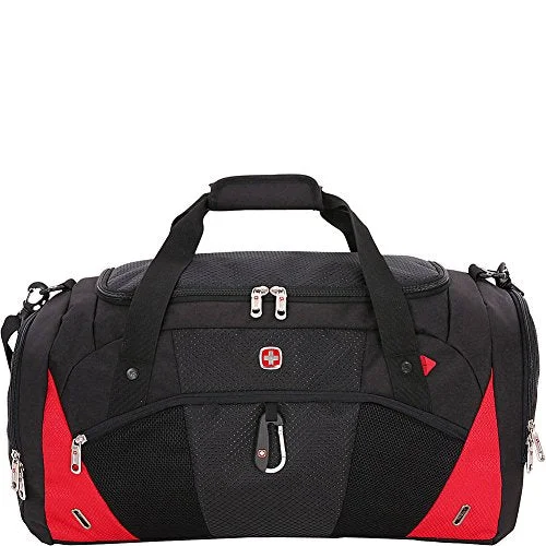 Duffel Bag medal holder-Swissgear Travel Gear 1900 Duffel - Ebags Exclusive (Black/Red)