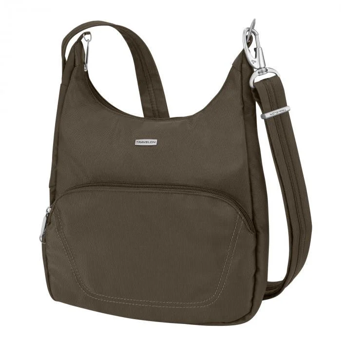 Messenger bag for holiday travel-Travelon 42457 Anti-Theft Classic Essential Messenger Bag Nutmeg