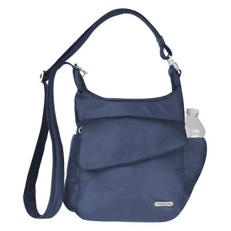 Messenger bag with firm zippers-Travelon Anti-Theft Messenger Bag