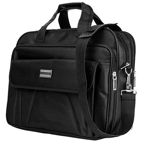 Briefcase with tech supplies-Vangoddy Oxford Briefcase Bag With Removable Shoulder Strap And Expandable Compartment For Up To