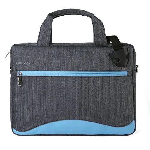 Messenger bag with large straps-Vangoddy Wave Slim Blue Anti Theft Messenger Bag For Dell Latitude / Inspiron / Precision Mobile