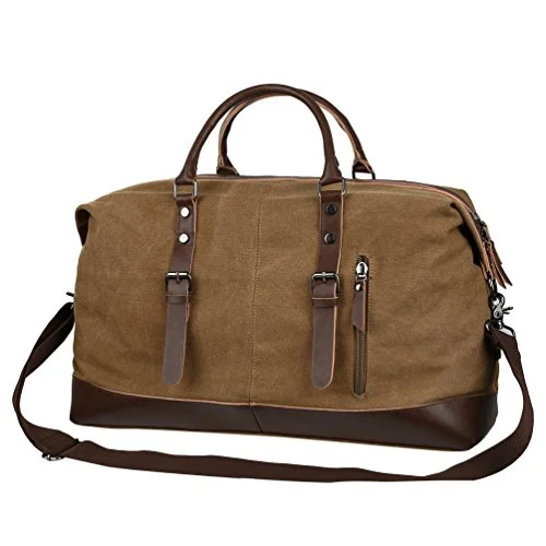 Vbiger Canvas Travel Duffel Tote Bag Vintage Travel Shoulder Bag Classic Weekender Bag Weekend