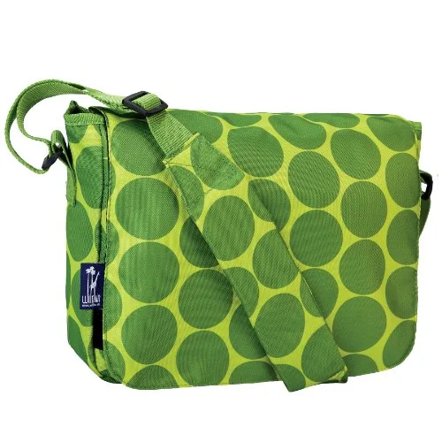 Messenger bag for city commutes-Wildkin Big Dots Kickstart Messenger Bag, Green