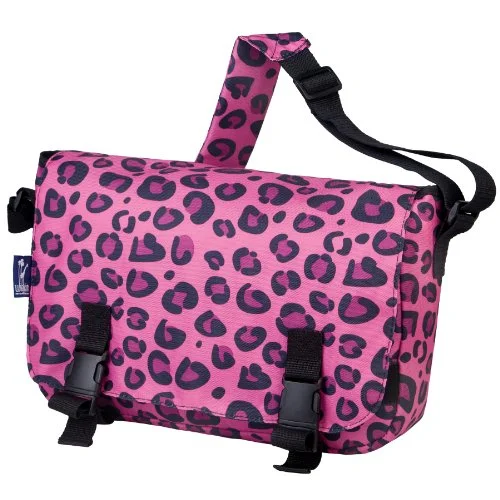 Messenger bag with broad opening-Wildkin Pink Leopard 15 Inch X 10 Inch Messenger Bag