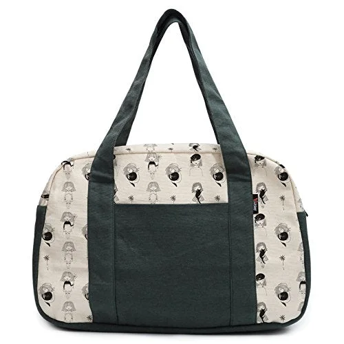 Duffel Bag Poland heart-Women'S Girls And Cat Printed Canvas Duffel Travel Bags Was_19