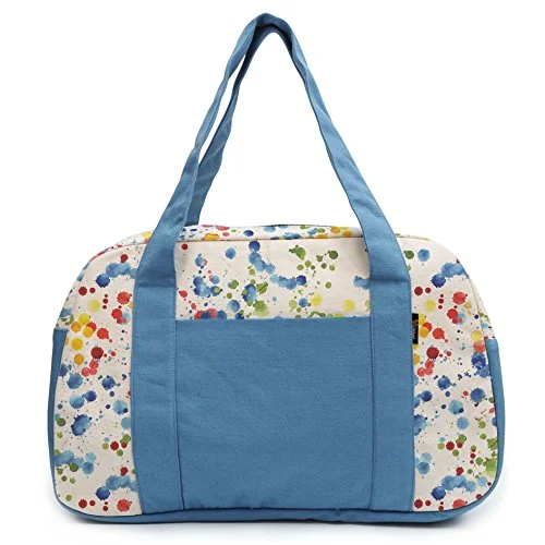 Duffel Bag Wales rugged-Women'S Hand Painted Splashes Printed Canvas Duffel Travel Bags Was_19