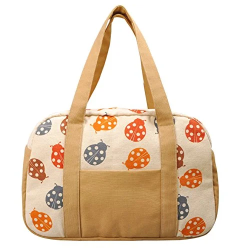 Duffel Bag Korea wave-Women'S Ladybugs Printed Canvas Duffel Travel Bags Was_19