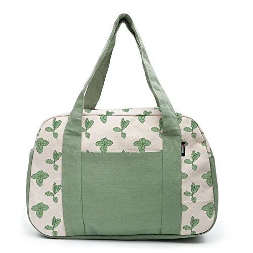 Duffel Bag Austria-Women'S Mint Leaves-1 Printed Canvas Duffel Travel Bags Was_19