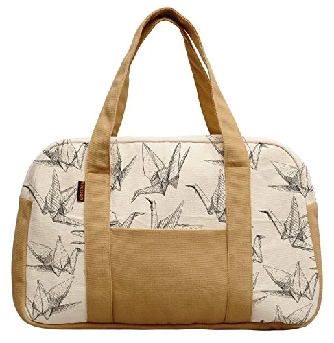 Duffel Bag England rose-Women'S Origami Paper Cranes Printed Canvas Duffel Travel Bags Was_19