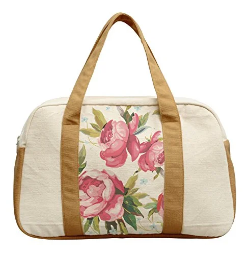 Duffel Bag Ireland green-Women'S Peony Abstract Pattern-6 Printed Canvas Duffel Travel Bags Was_19