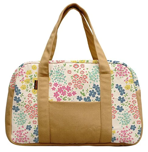 Duffel Bag Netherlands-Women'S Seamless Ditsy Floral Pattern Printed Canvas Duffel Travel Bags Was_19