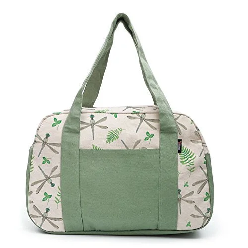 Duffel Bag Scotland-Women'S Watercolor Dragonfly Pattern-1 Printed Canvas Duffel Travel Bags Was_19