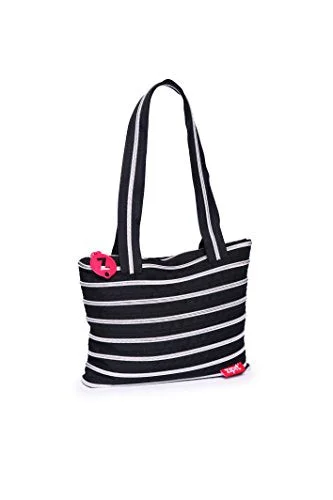 Zipit Tote Bag (Black & Silver Teeth)