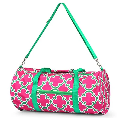 Duffel Bag Bangladesh-Zodaca Classic Style Duffel Travel Bag, Pink Quatrefoil