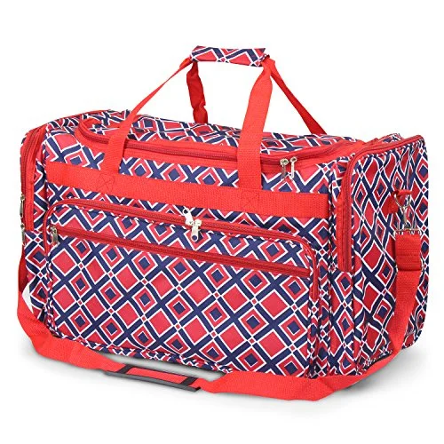 Duffel Bag Pakistan-Zodaca Large Duffel Travel Bag, Navy/Red Times Square